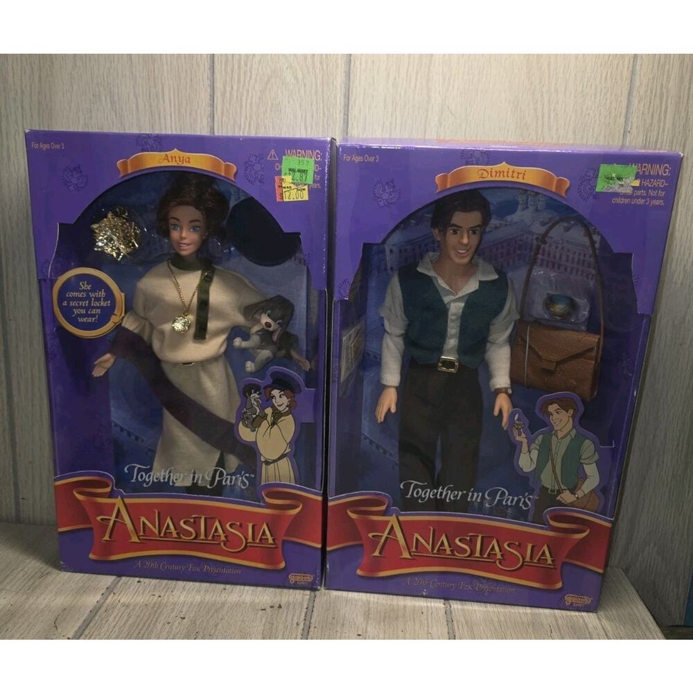 Vintage 1997 Galoob Anastasia Dimitri and Enya Together in Paris Lot of 2 New